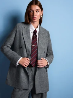 Grijs - Tabitha Simmons X Next Wool Blend Double Breasted Blazer