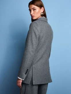 Grijs - Tabitha Simmons X Next Wool Blend Double Breasted Blazer