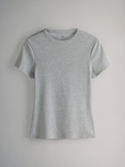 Grijs - The Set 5 Pack Korte Mouw Geribd T-shirt