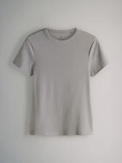 Grijs - The Set 5 Pack Korte Mouw Geribd T-shirt