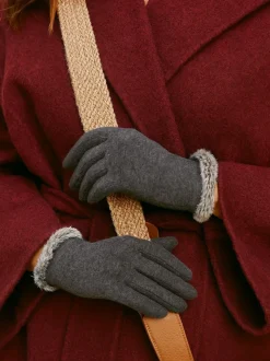 Grijs - Totes Thermal SmarTouch Gloves With Tipped Fur Cuff