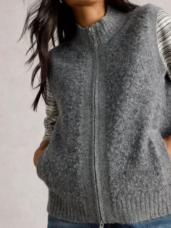 Grijs - White Stuff Boucle Gilet