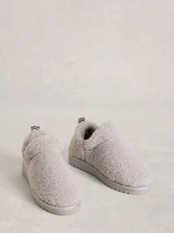 Grijs - White Stuff pantoffellaarsjes met borg
