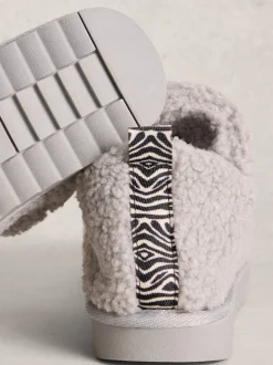 Grijs - White Stuff pantoffellaarsjes met borg