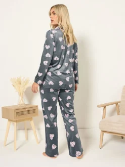 Grijs - Yours Curve Baby Fleece Pyjamas Set