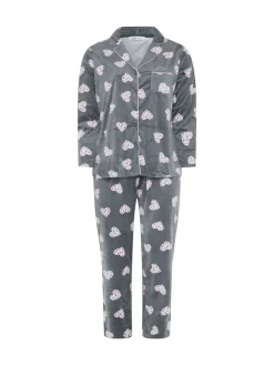 Grijs - Yours Curve Baby Fleece Pyjamas Set