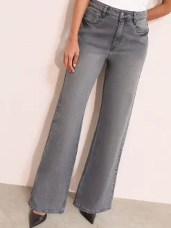 Grijs denim - Friends Like These X Lucy Mecklenburgh alledaagse jeans met wijde pijpen