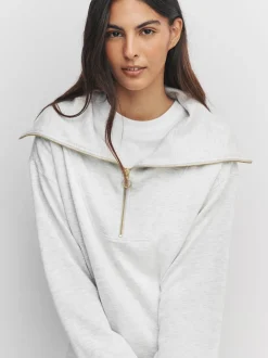 Grijs gemêleerd - Half Zip Jersey Sweatshirt