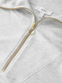 Grijs gemêleerd - Half Zip Jersey Sweatshirt