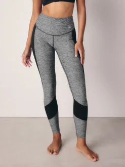 Grijs gemêleerd - Sport Dry Tech buikcorrigerende legging met hoge taille en volledige lengte