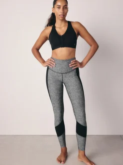 Grijs gemêleerd - Sport Dry Tech buikcorrigerende legging met hoge taille en volledige lengte