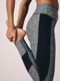 Grijs gemêleerd - Sport Dry Tech buikcorrigerende legging met hoge taille en volledige lengte