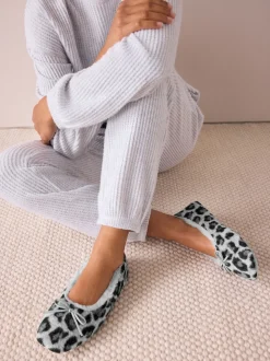 Grijs met dierenprint - Ballerina Flat Slippers