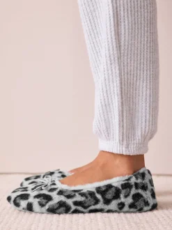 Grijs met dierenprint - Ballerina Flat Slippers