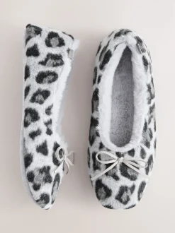 Grijs met dierenprint - Ballerina Flat Slippers