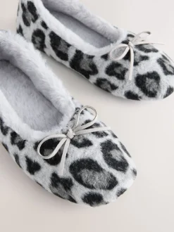 Grijs met dierenprint - Ballerina Flat Slippers