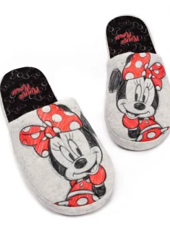 Grijs met Minnie Mouse - Vanilla Underground winterse pantoffelmuiltjes voor dames