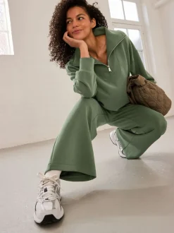 Grijs-groen - Active Modal sweatshirt met kwart-rits