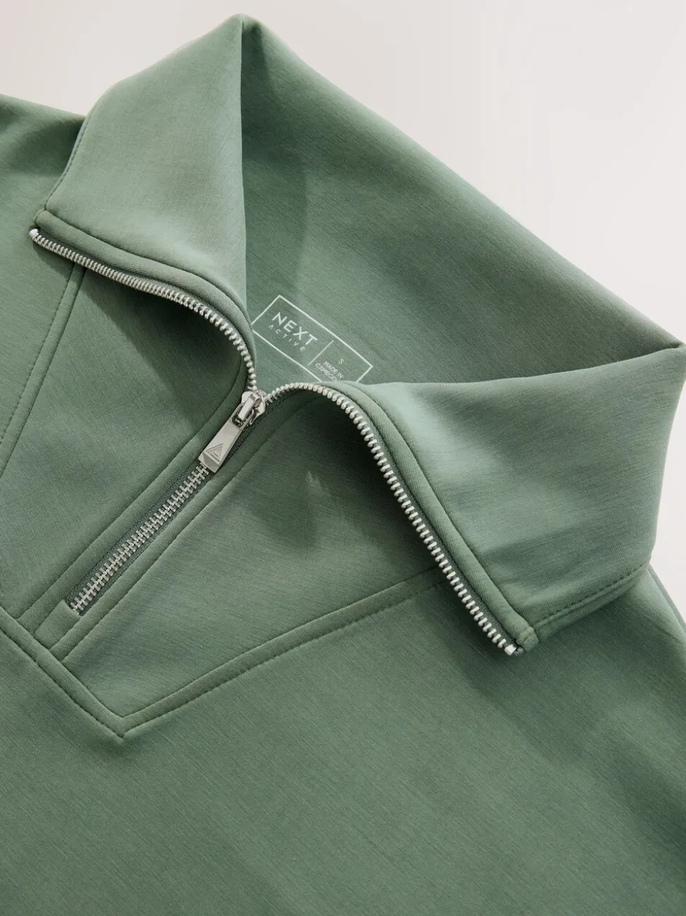 Grijs-groen - Active Modal sweatshirt met kwart-rits