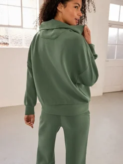 Grijs-groen - Active Modal sweatshirt met kwart-rits