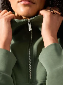 Grijs-groen - Active Modal sweatshirt met kwart-rits