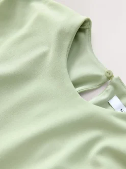 Grijs-groen - Lange jurk met cape
