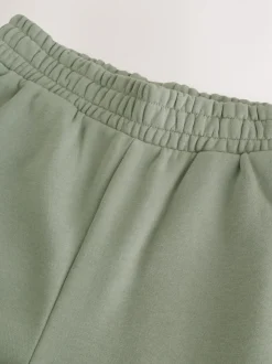 Grijs-groen - Self. joggingbroek met boorden