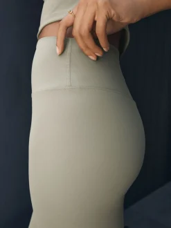 Grijs-groen - self. Legging met hoge taille