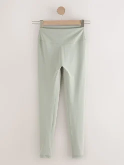 Grijs-groen - self. Legging met hoge taille