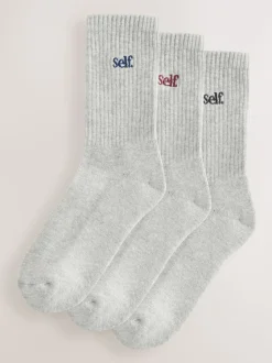 Grijs/marineblauw/paarsrood - zelf. 3 paar lounge enkelsokken met verzachte zool