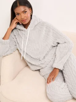 Grijze kabel - Lipsy Cosy Hoodie and Trousers Lounge Set