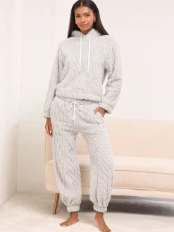 Grijze kabel - Lipsy Cosy Hoodie and Trousers Lounge Set