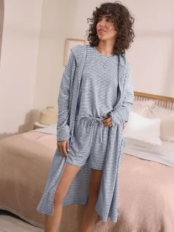 Grijze streep - Cosy Lightweight Dressing Gown