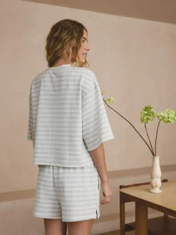 Grijze streep - Textured Short Pyjamas