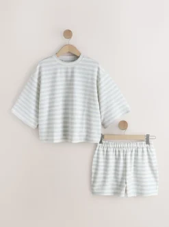 Grijze streep - Textured Short Pyjamas