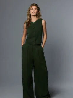 Groen - Button Front Waistcoat