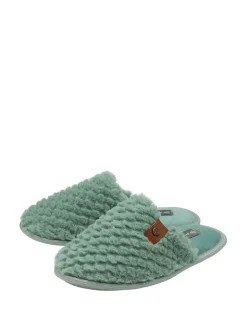 Groen - Dunlop muilpantoffels met gesloten neus en wafelmotief voor dames