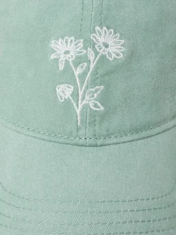 Groen - FatFace Embroidered Daisy Cap