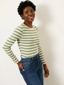 Groen - FatFace Stripe Long Sleeve Top