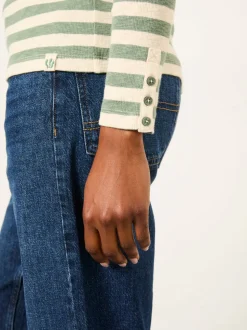Groen - FatFace Stripe Long Sleeve Top