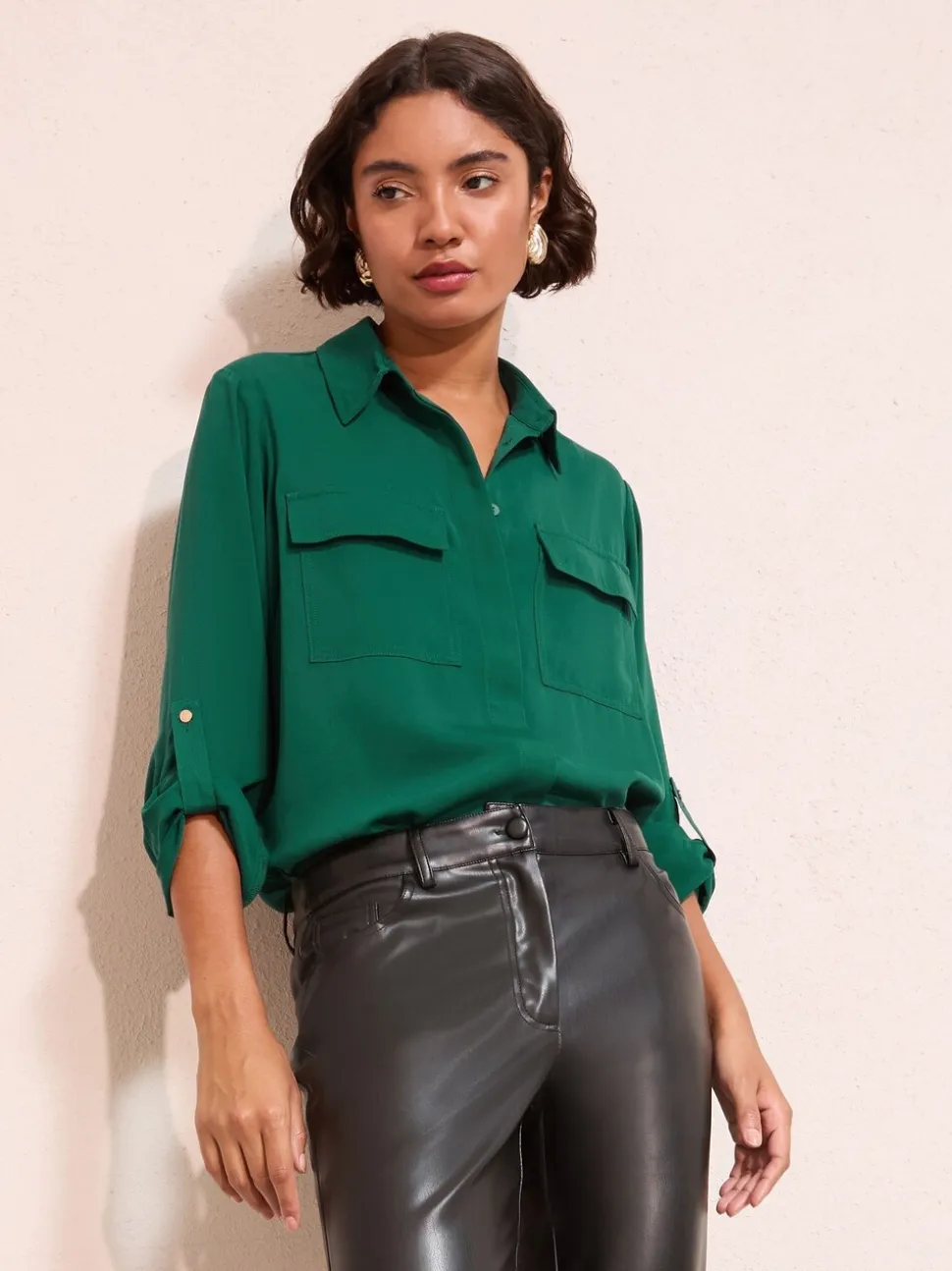 Groen - Friends Like These Tab Sleeve Utility Pocket Shirt