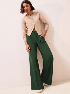 Groen - Friends Like These Adjustable Waist Premium Wide Leg Trousers