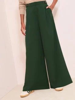 Groen - Friends Like These Adjustable Waist Premium Wide Leg Trousers