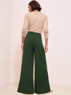 Groen - Friends Like These Adjustable Waist Premium Wide Leg Trousers