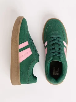 Groen - Friends Like These Lace Up Retro Gumsole Sports Trainers