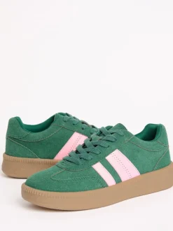 Groen - Friends Like These Lace Up Retro Gumsole Sports Trainers