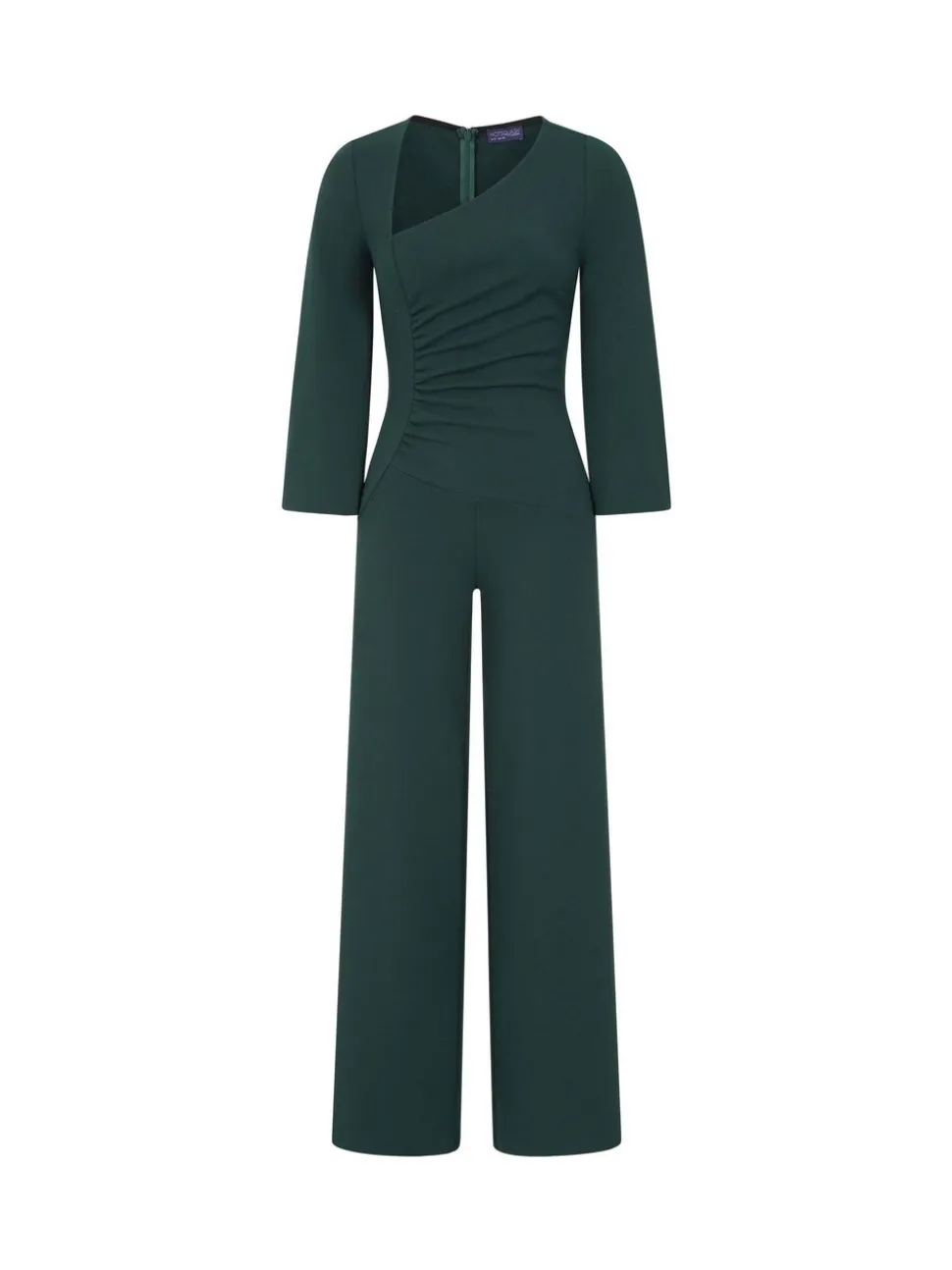 Groen - Hot Squash Ruched Jumpsuit with Sleeves