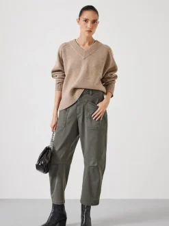 Groen - Hush Cordi Barrel Leg Trousers
