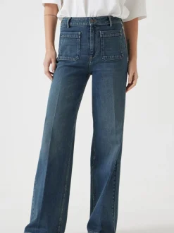 Groen - Hush Rowan jeans met uitlopende pijpen