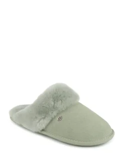 Groen - Just Sheepskin Duchess pantoffels van schapenvacht voor dames